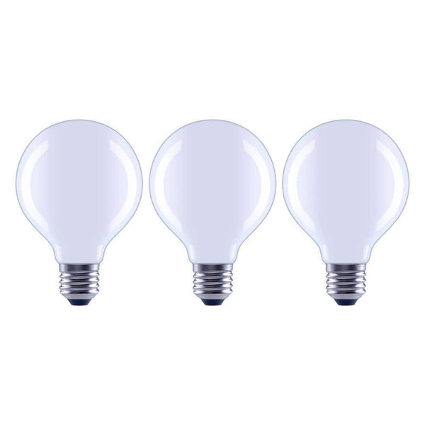 Ecosmart 100-Watt Equivalent G25 Dimmable Globe Frosted Glass Filament LED Vintage Edison Light Bulb Daylight (3-pack)