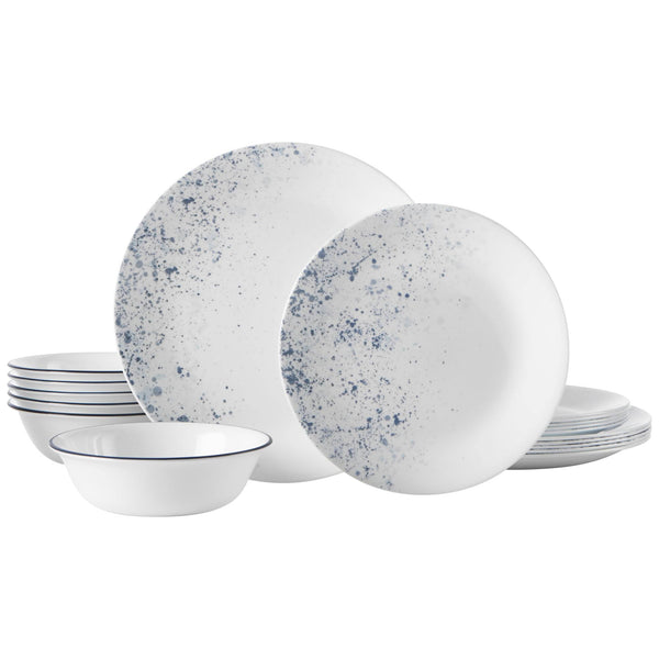 Corelle 18-Piece Service for 6 Chip Resistant Indigo Speckle Dinnerware Set