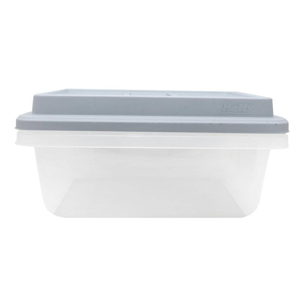 Hefty 18qt Plastic Storage Bin with Gray Hi-Rise Stackable Lid