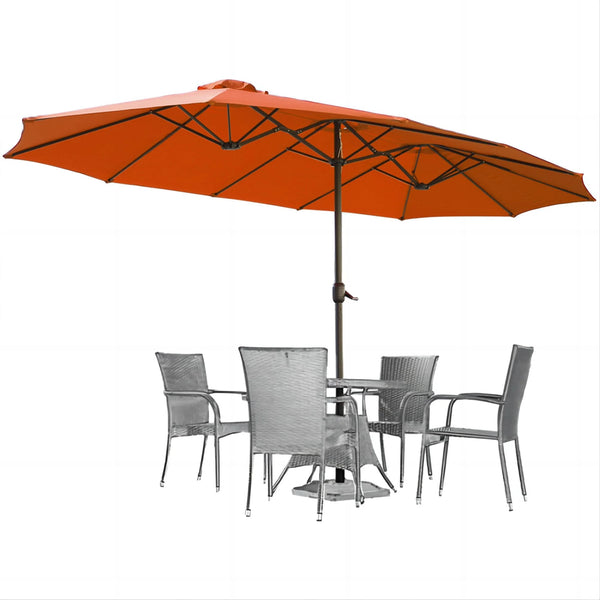 AECOJOY 15x9ft Double-Sided Patio Umbrella, Orange