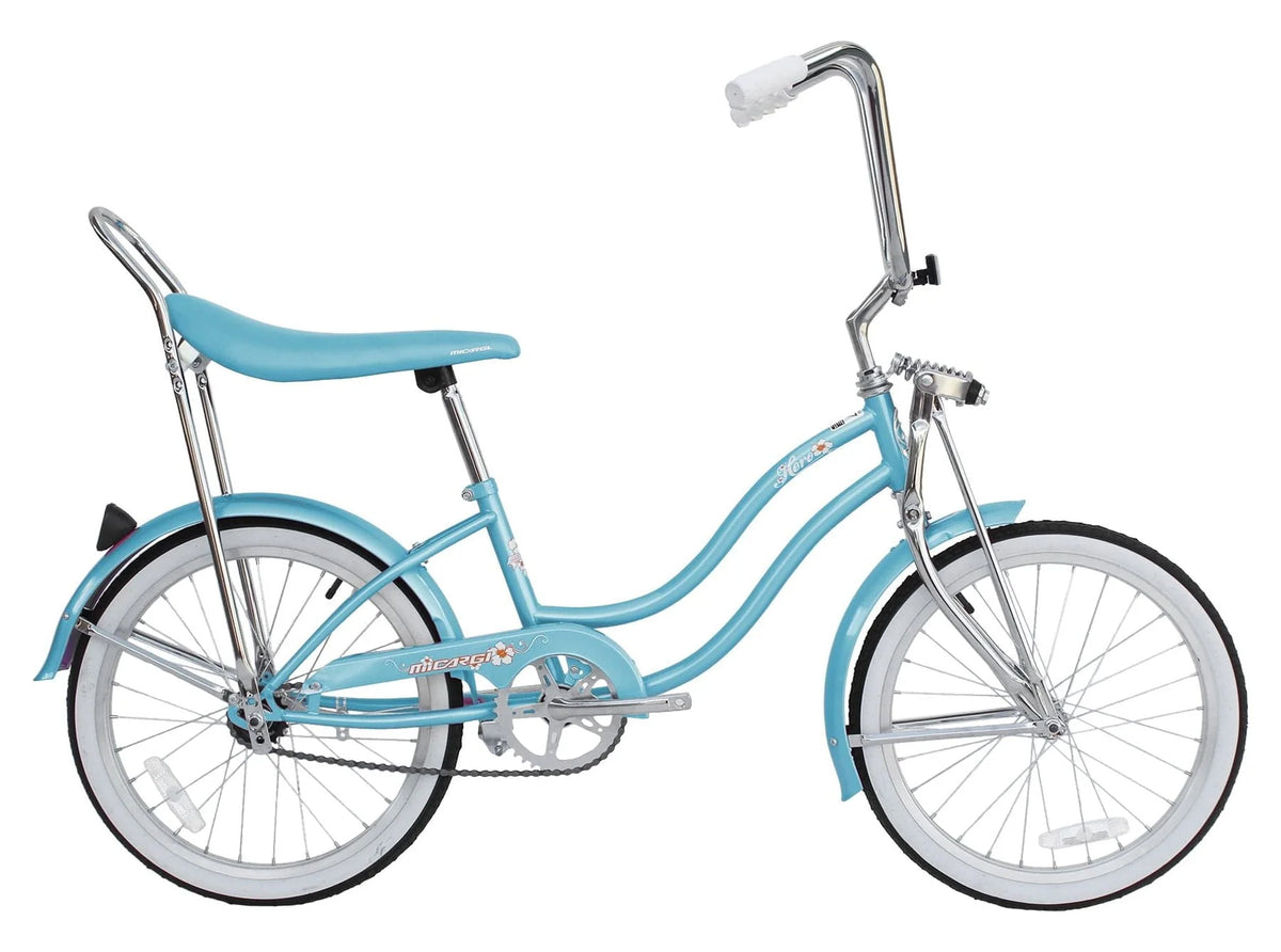 Wonder Wheels 20 in Women'S Girls Beach Cruiser Lowrider Coaster Brake Single Speed Bicycle, Bike with Banana Seat Stainless Steel Spokes One Piece